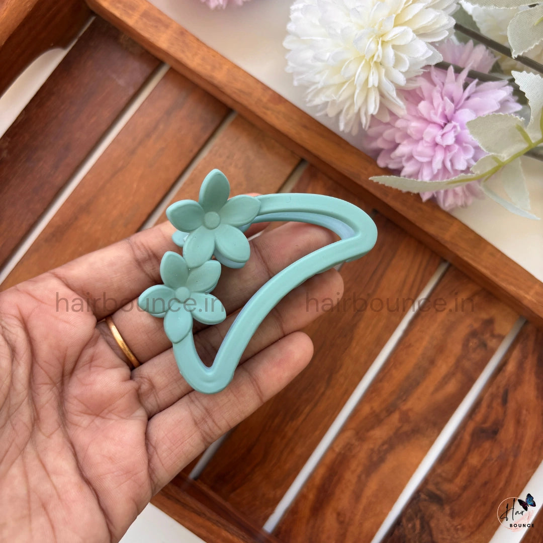 Floral Crescent Hair Claw for Women – Medium