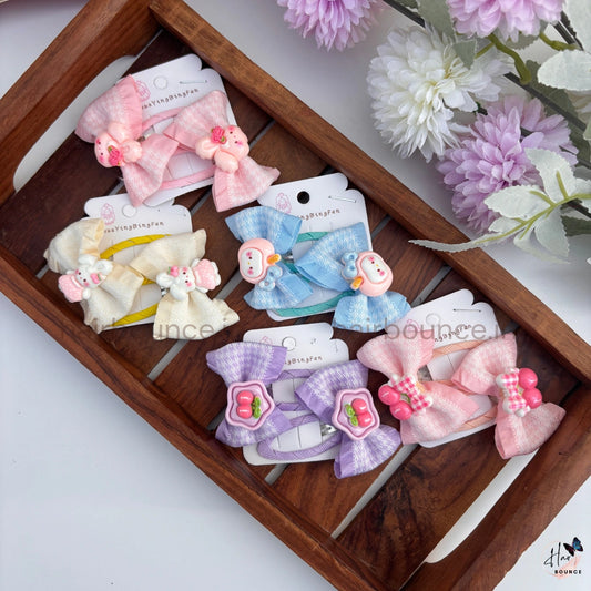 Cherry Charm Kids Bow Hair Ties – Pack of 2