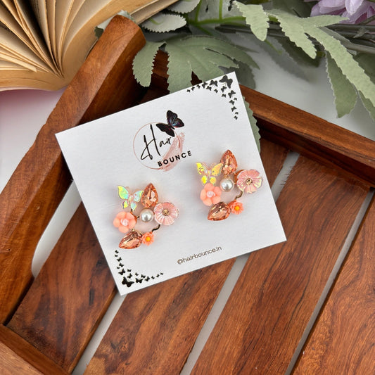 Sunlit Bloom Pearl Studs – Pink