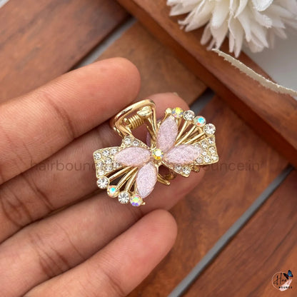 Crystal Petal Mini Hair Claw Clips – Pack of 6