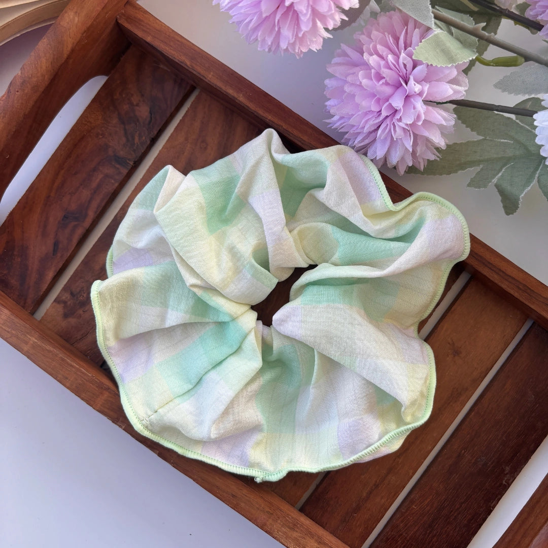 Pastel Checkered Scrunchie