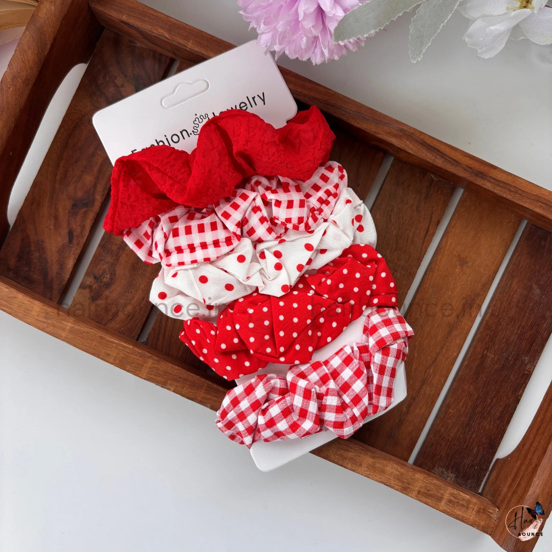Everyday Charm Cotton Scrunchies – Pack of 5