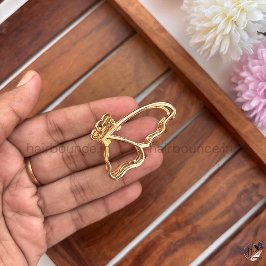 Metal Butterfly Outline Hair Claw – Small