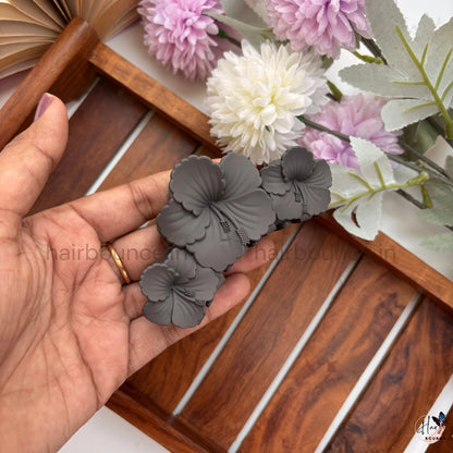 Matte Hibiscus Bloom Hair Claw – Large
