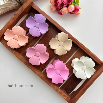 Matte Finish Four Petal Hair Claw