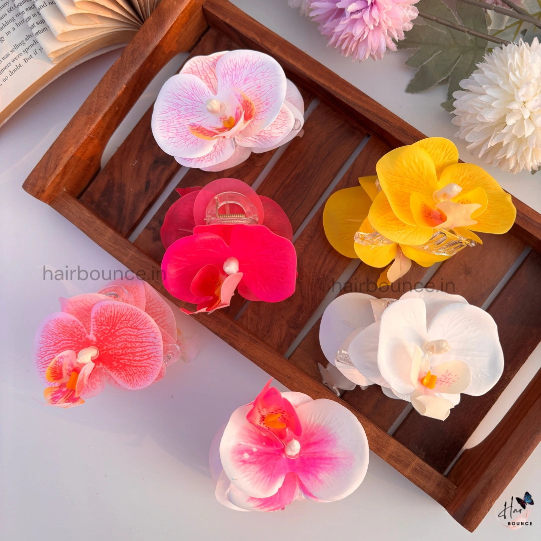 Velvet Orchid Bloom Hair Claw - Medium