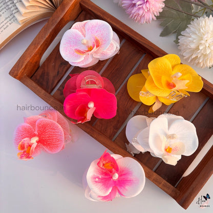 Velvet Orchid Bloom Hair Claw - Medium