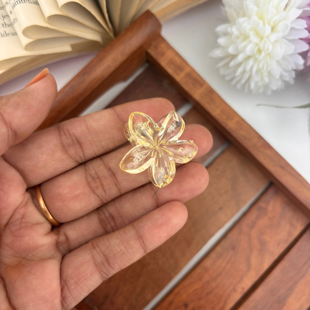 Mini Glassy Flower Hair Claw