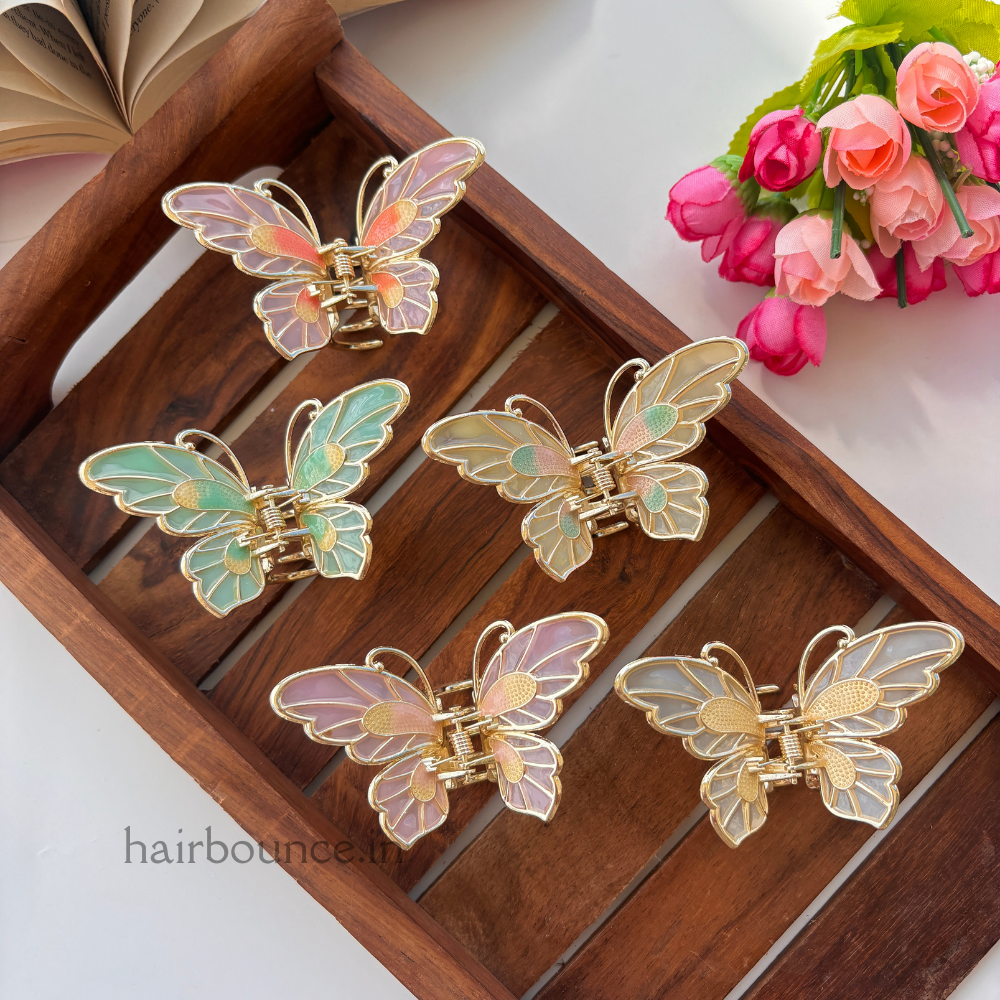 Premium Colourful Metal Butterfly - High Quality Hair Cluther