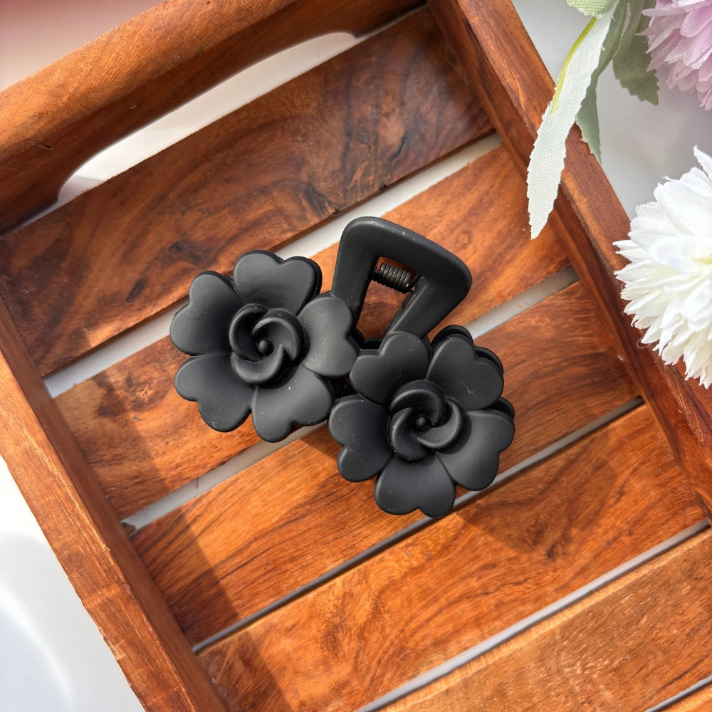 Double Bloom Rose Hair Claw – Large