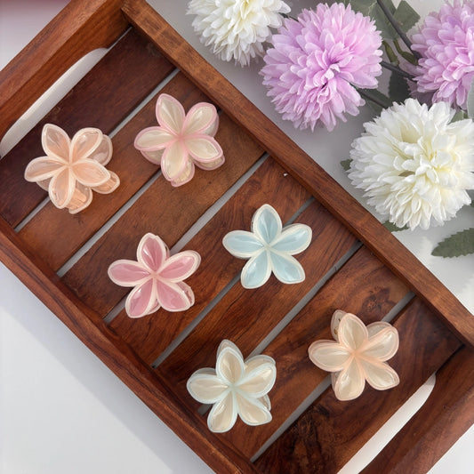 🌸 Dual Colour Blossom Hair Claw – Small