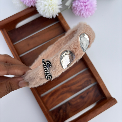 Glam Furry Jewel Headband