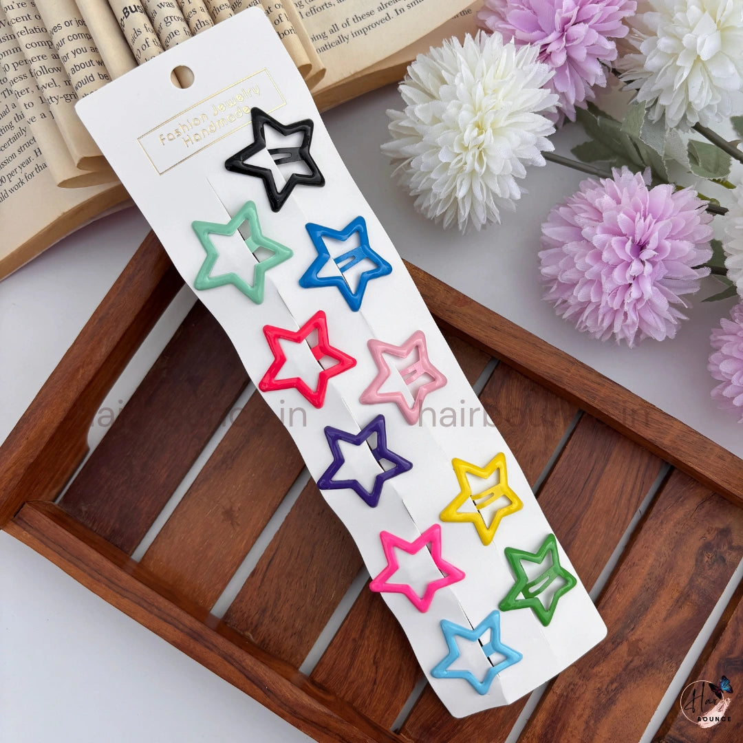 Star Tic Tac Hair Clips - Bright Shades