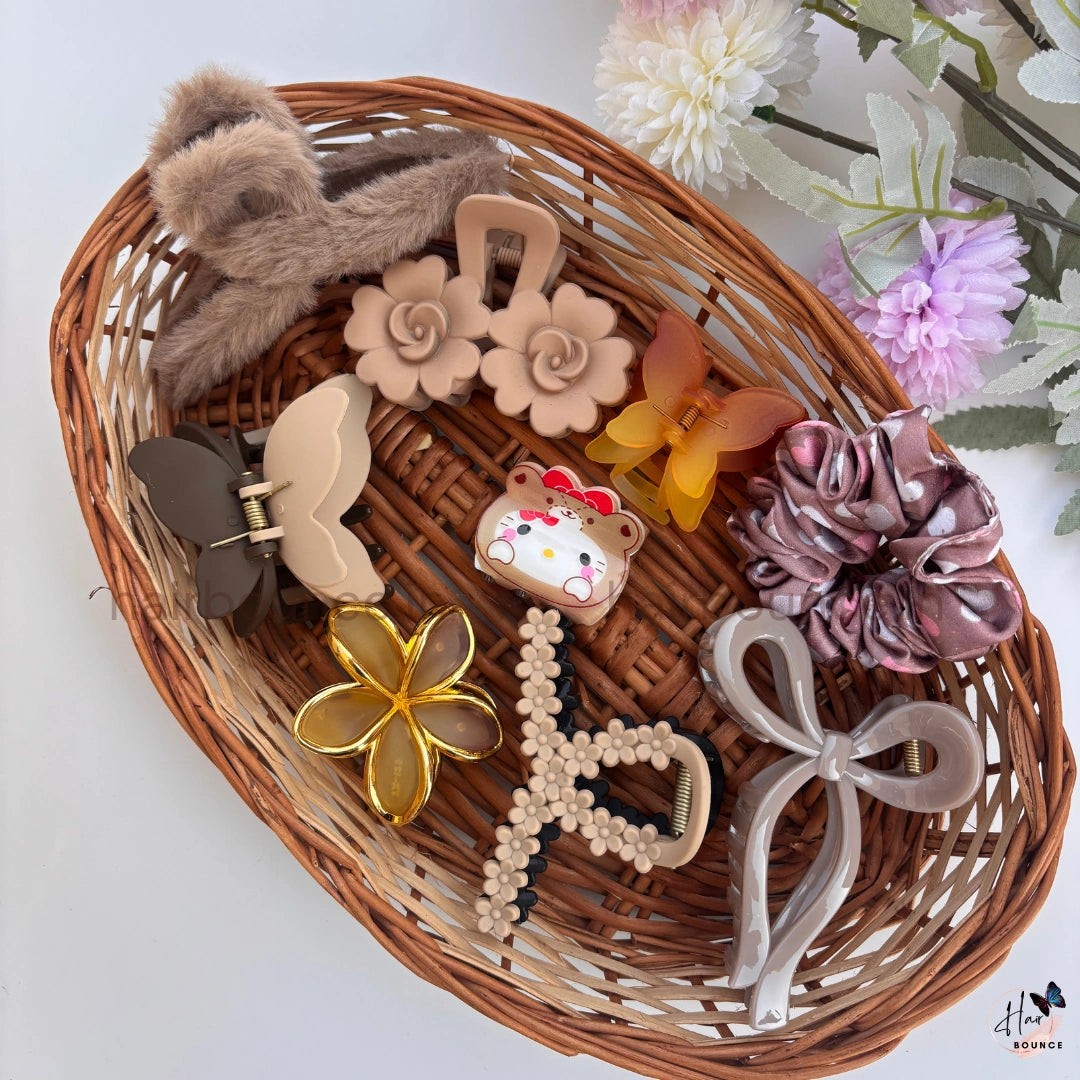 Mocha Chic Hair Accessories Gift Hamper