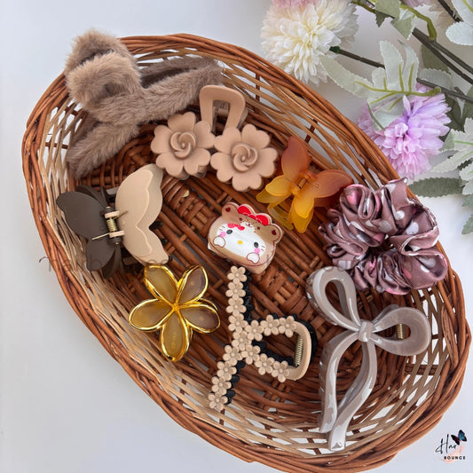 Mocha Chic Hair Accessories Gift Hamper