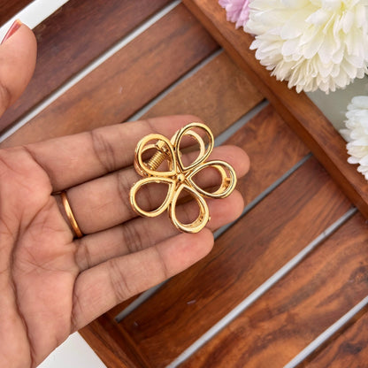 Flower Metal Hair Claw - Medium