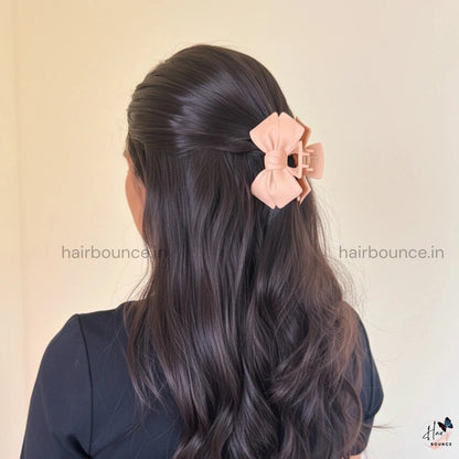 Colourful Matte Finish Bow Hair Claw - Large