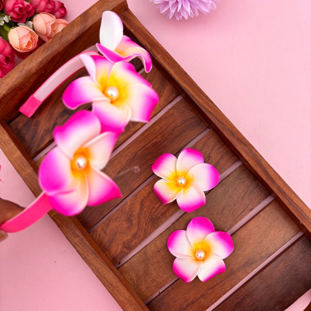 Pearl Flower with Two Alligator Clips