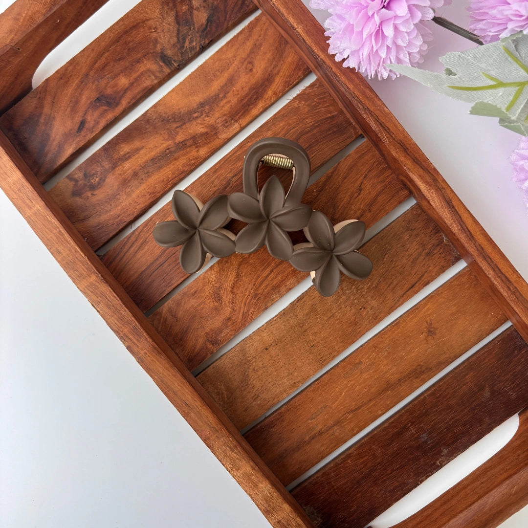 Dual Colour Triple Lilly Flower Hair Claw - Large