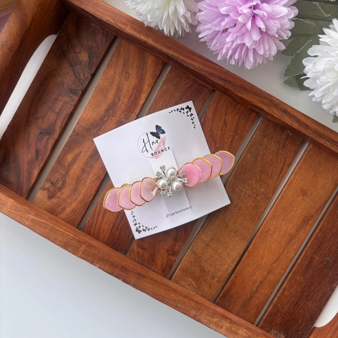 Blush Pearl Bloom Barrette Hair Clip