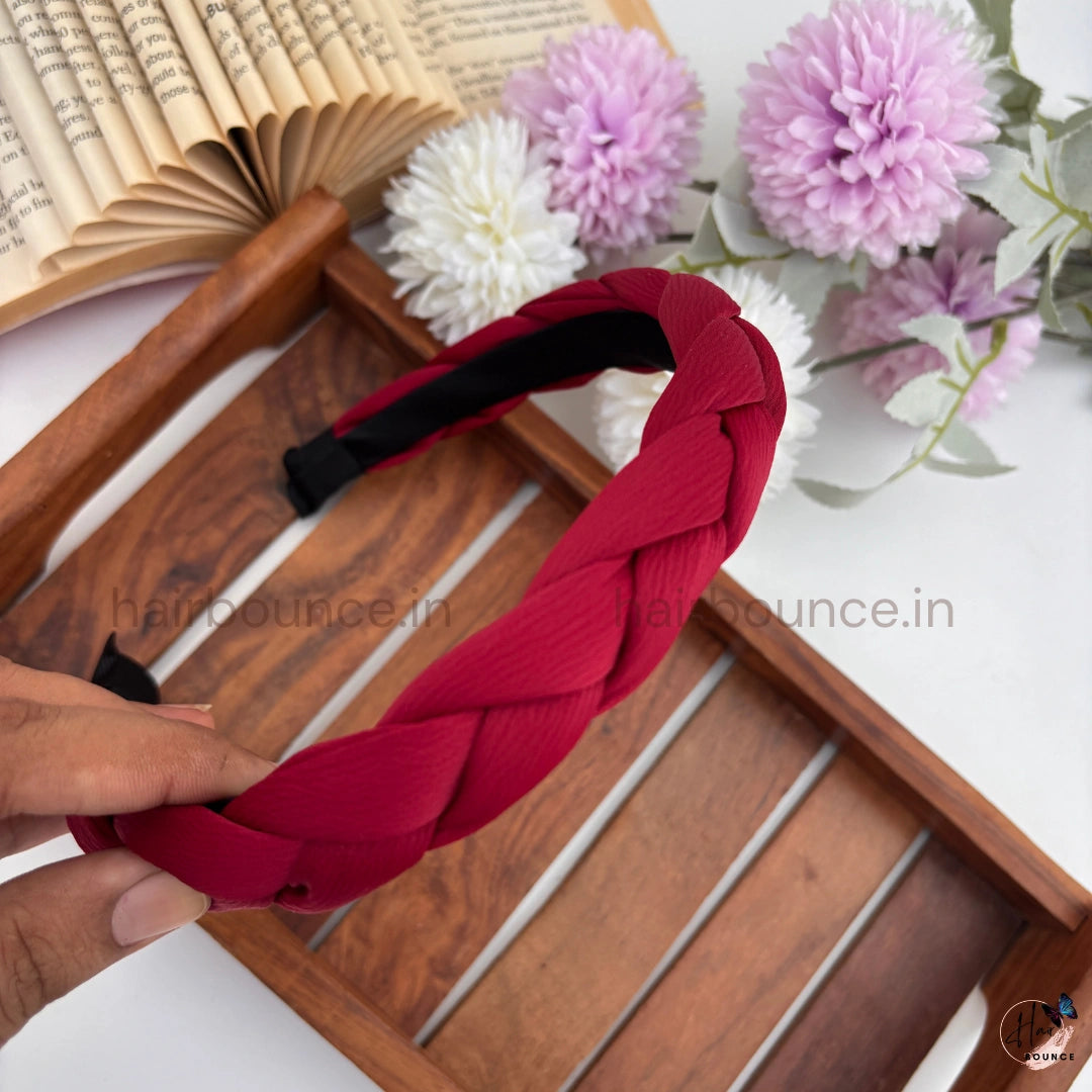 Elegant Braided Fabric Headband – Soft Padded Hair Band for Women & Girls