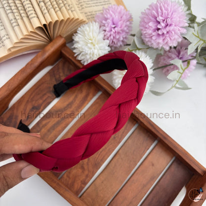 Elegant Braided Fabric Headband – Soft Padded Hair Band for Women & Girls