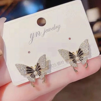 Sparkling Butterfly Stud Earrings for Women