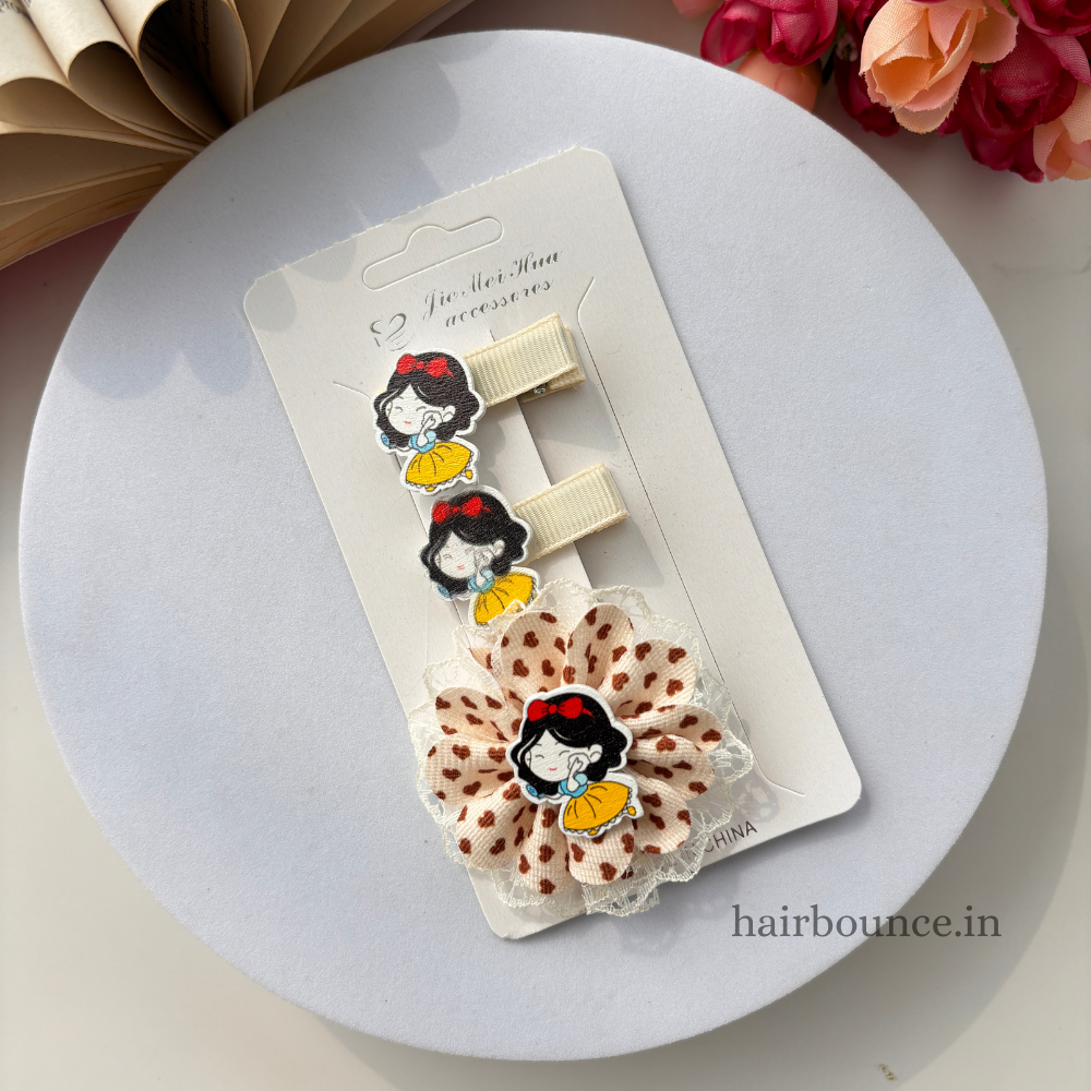 Cute Girl Alligator Clips Set of 3