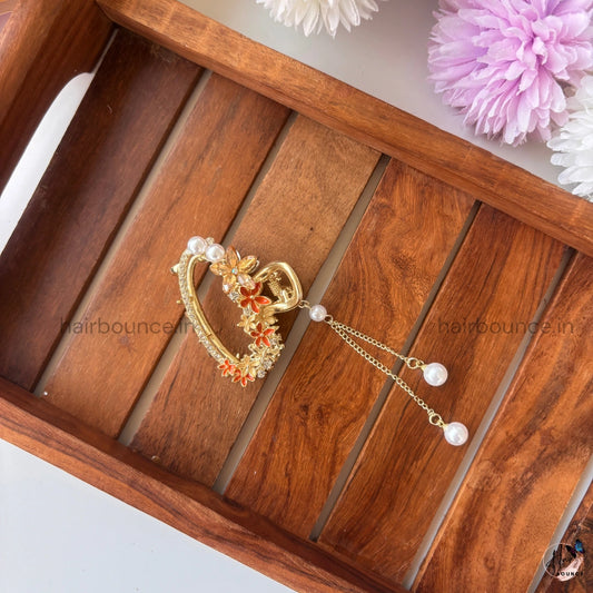 Eternal Bloom Pearl Hanging Hair Claw – Medium