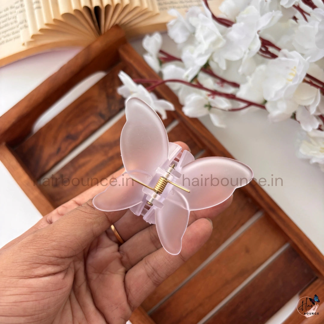 Frosted Butterfly Hair Claw – Medium