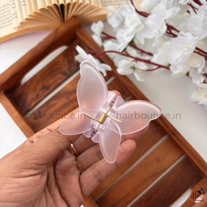 Frosted Butterfly Hair Claw – Medium