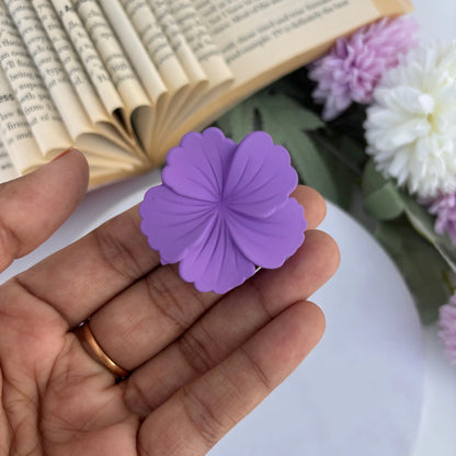 Bright Shades Matte Hibiscus Flower Hair Claw - Small