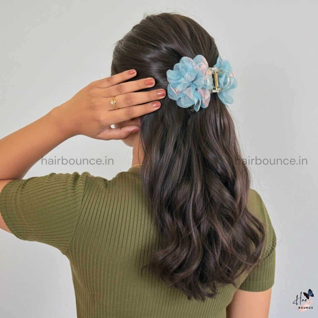 Soft Mesh Blossom Hair Claw – Large