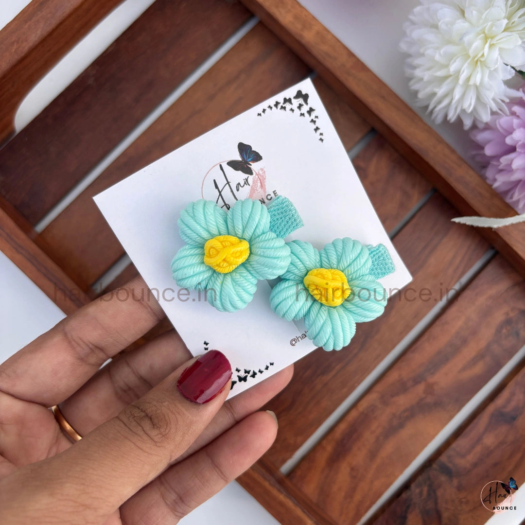 Bloomy Daisy Crochet Alligator Clips – Pack of 2