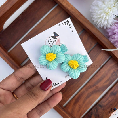 Bloomy Daisy Crochet Alligator Clips – Pack of 2