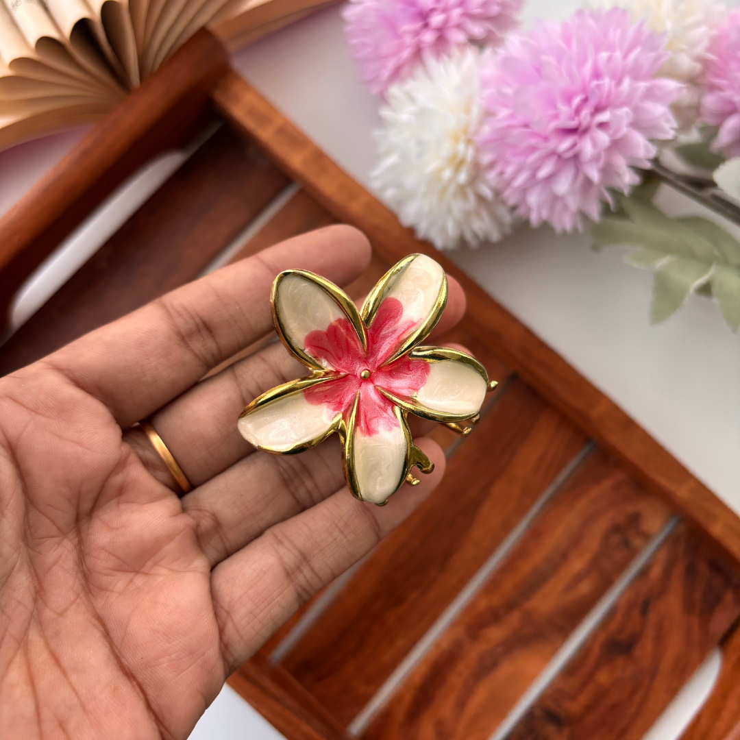 Golden Petal Gloss Hair Claw -  Medium