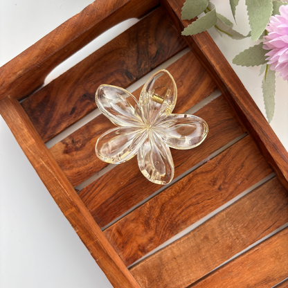 Glassy Flower Hair Claw - Large