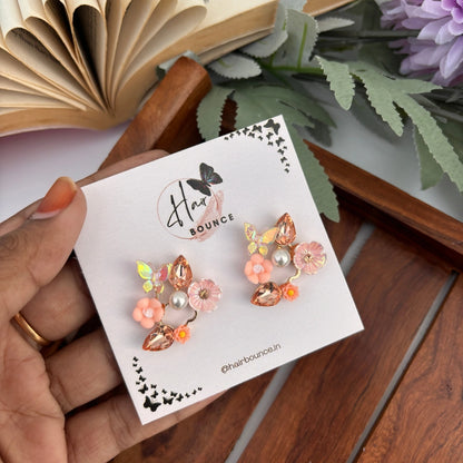 Sunlit Bloom Pearl Studs – Pink