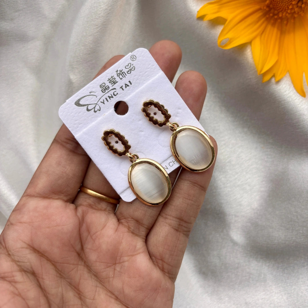 Opal Charm Drop Earrings