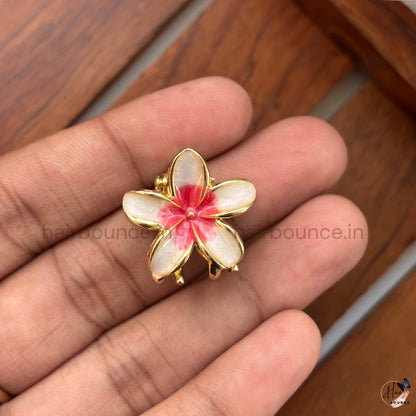 Tropical Bloom Metal Floral Hair Claw - Mini