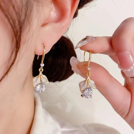 Twilight Leaf Stone Earrings