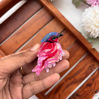 Colourful Cardinal Bird Hair Claw Clip – Medium