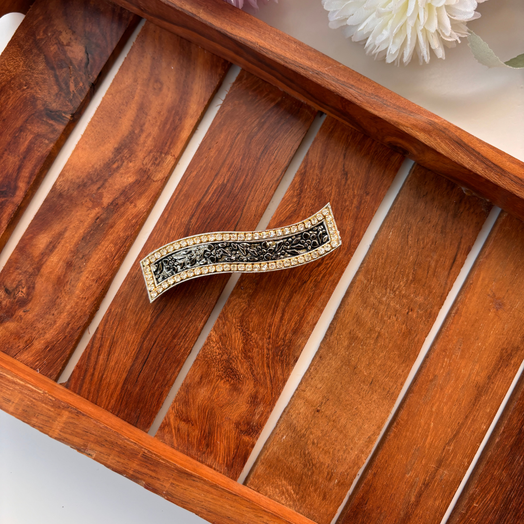 Antique Crystal Curve Hair Clip