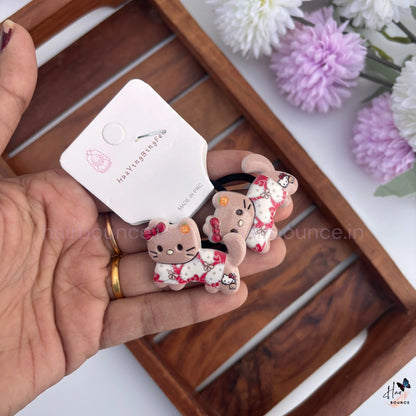 Kitty Charm Kids Hair Ties