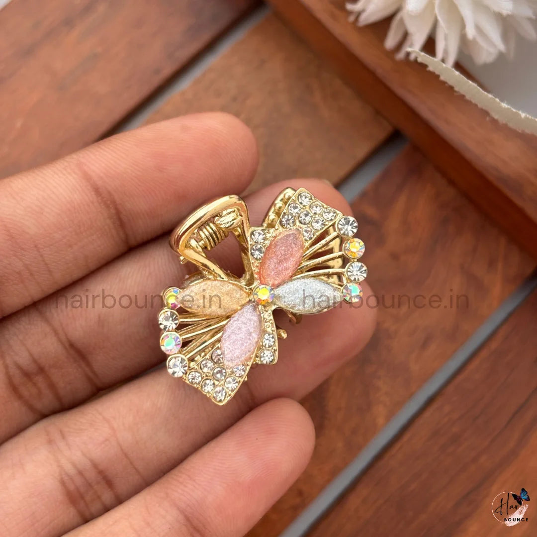 Crystal Petal Mini Hair Claw Clips – Pack of 6