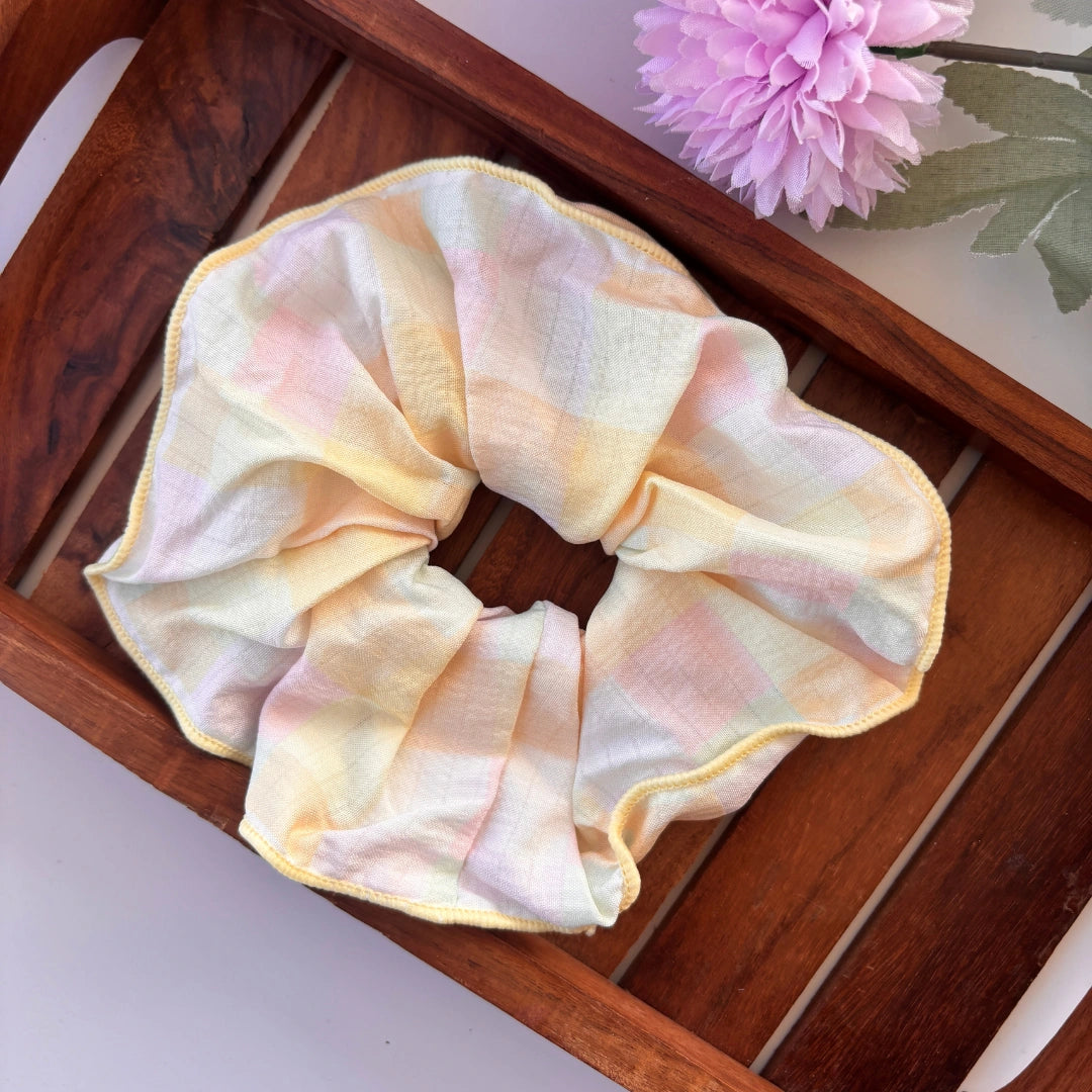 Pastel Checkered Scrunchie