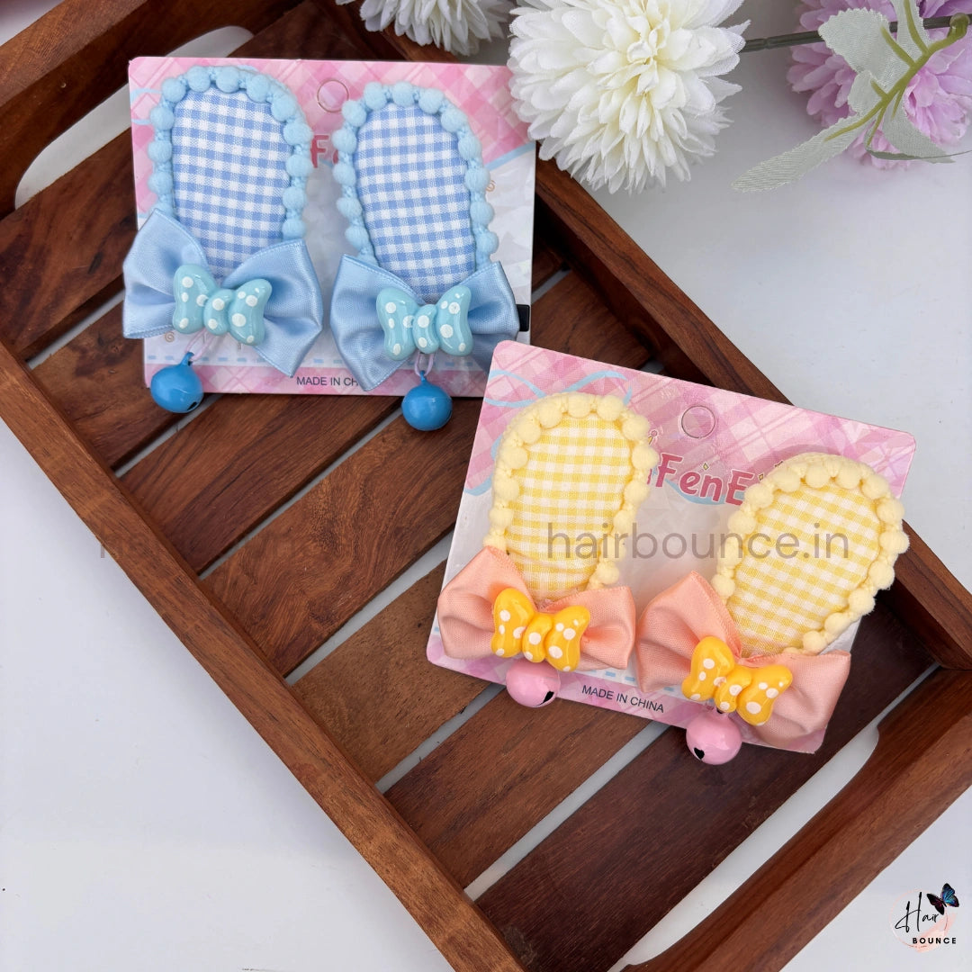 Bella Bunny Bell Snap Hair Clip Set – Pack of 2