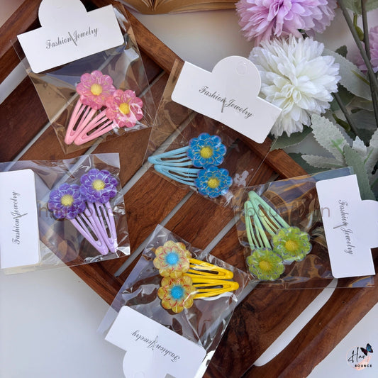 Pastel Daisy Kids Hair Clips