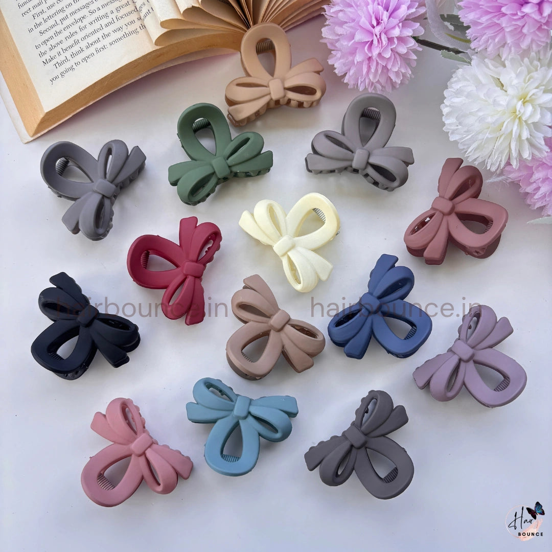 Luxe Ribbon Hair Claw – Pack of 2 (Assorted Colors) Medium
