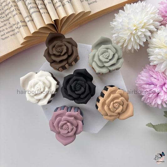 Dual Colour Rose Hair Claw - Small